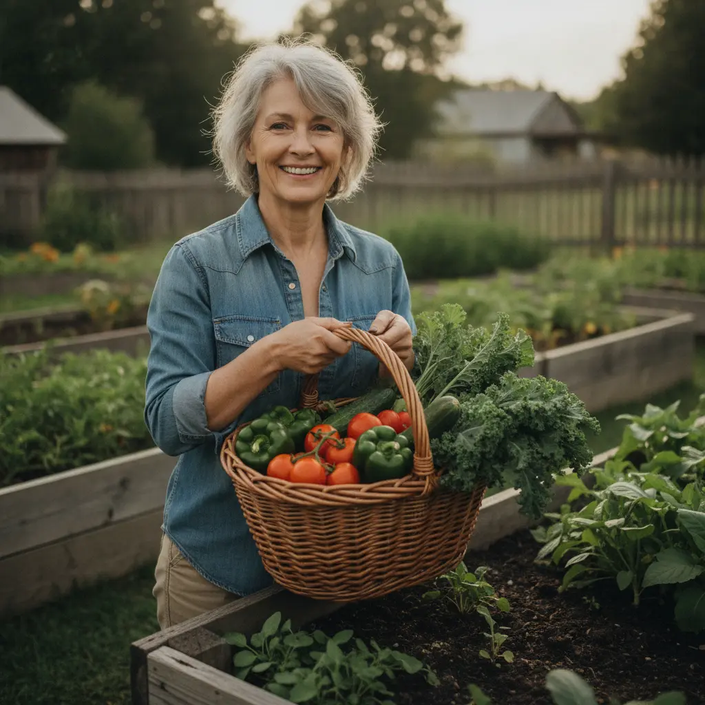Portrait of a smiling woman gardener in her fifties